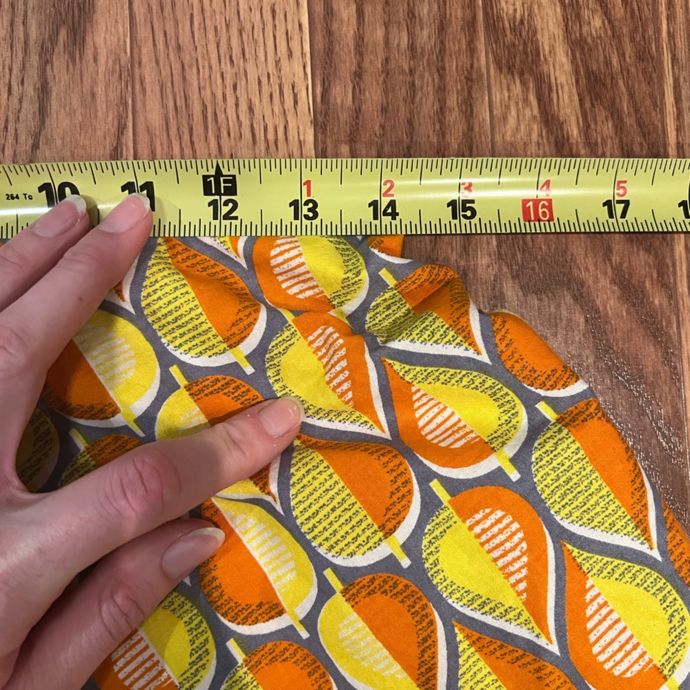 VINTAGE | Handmade geometric abstract print orange yellow a-line skirt - Picture 10 of 10